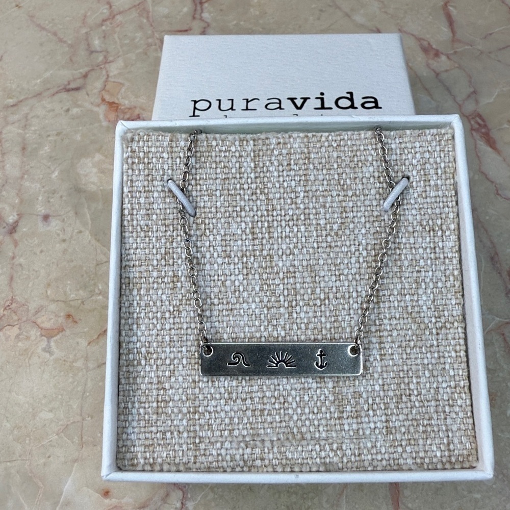 Pura Vida SILVER Bar Necklace